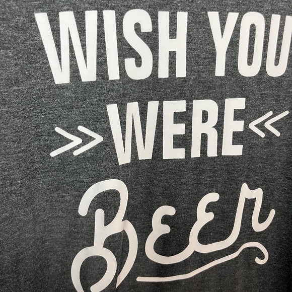 Wish You Were Beer Classic T-Shirt Women's Size Medium Dark Gray Funny Graphic T - Picture 4 of 5